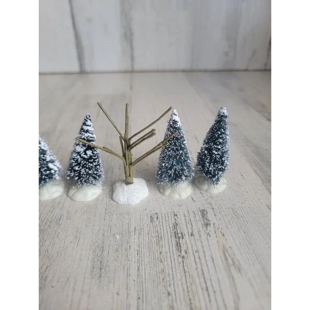 Lemax Mini snow bristle tree bare branch‎ set village accessory xmas